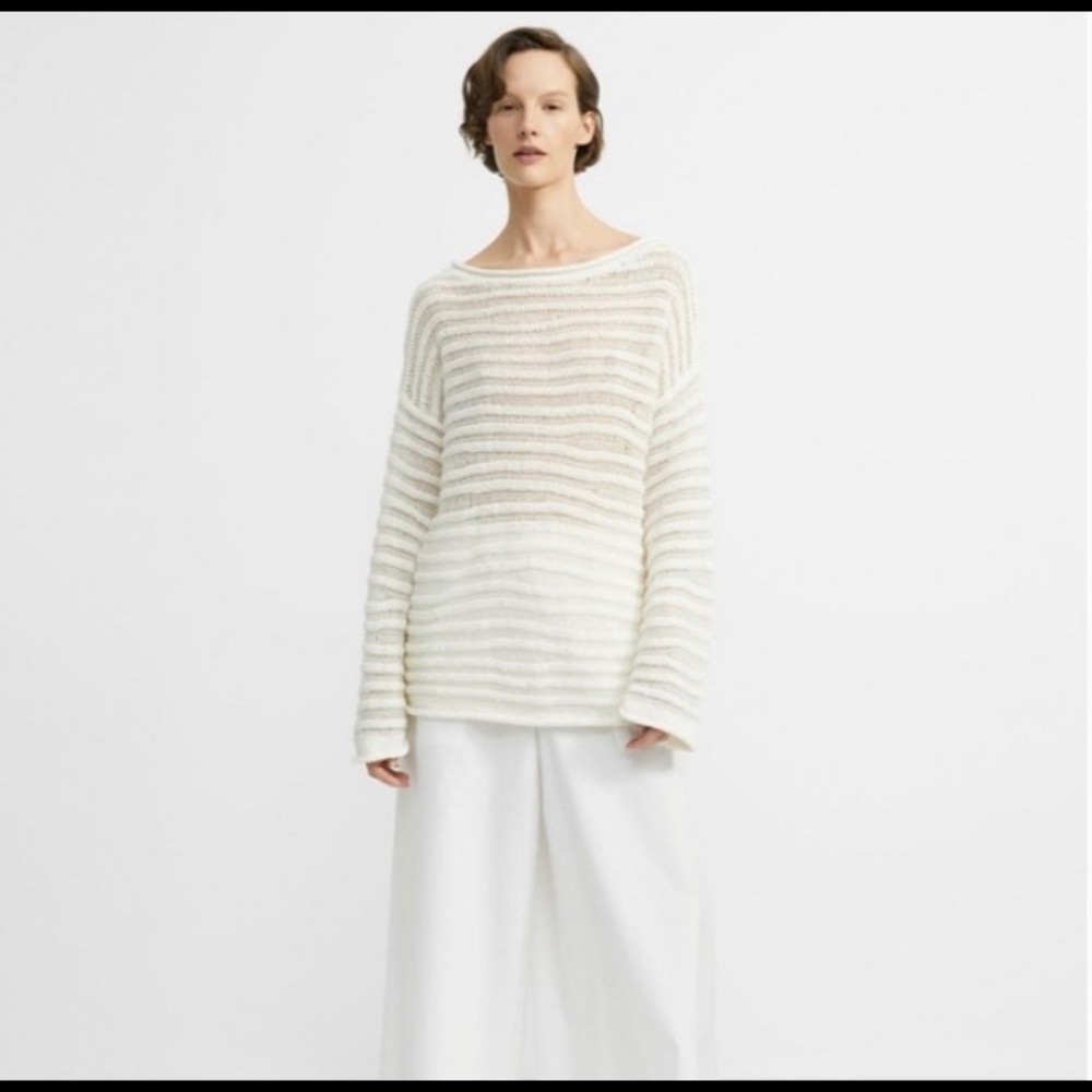 Theory White Sughero long sleeves sweater